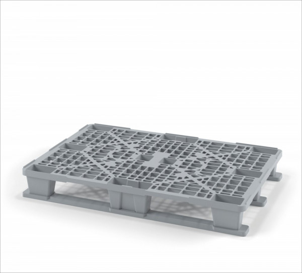 Легкий перфориррованный пластиковый поддон с двумя полозьями 1200х800