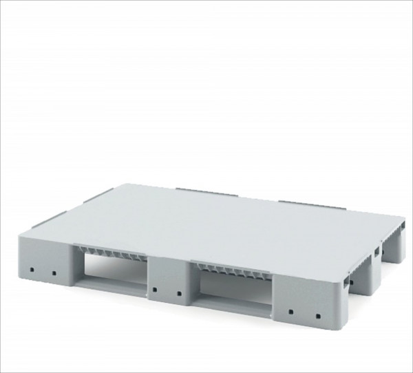 Стеллажный сплошной поддон на трёх полозьях 1200x800x150