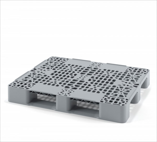 Универсальный перфорированный пластиковый поддон на трёх полозьях 1200х1000