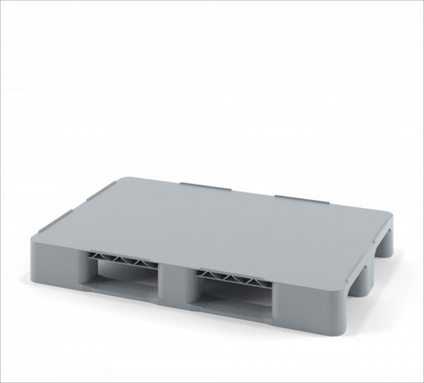 Универсальный сплошной пластиковый поддон на трёх полозьях 1200х800х150