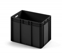 Пластиковый ящик 600х400х420 (ЕС-6442) черный с усиленным дном