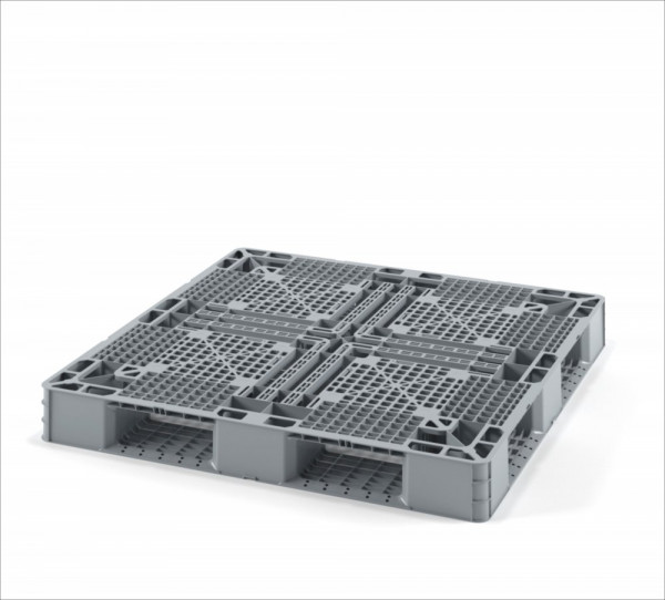 Легкий перфорированный пластиковый поддон для "биг-бэгов" 1050х1050х120 на трёх полозьях